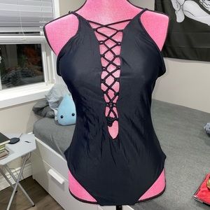 Black bikini one piece